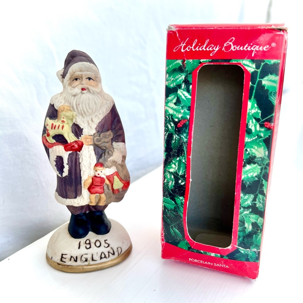 Old Fashioned Santa Claus Porcelain Figurine England 1905 Christmas Holiday Gift